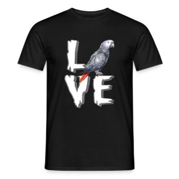 Cadeau de perroquet gris africain - T-shirt homme - noir - Devant - AI Model Male 178 light (178cm)
