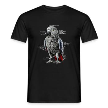 Cadeau de perroquet gris africain - T-shirt homme - noir - Devant - AI Model Male 178 light (178cm)