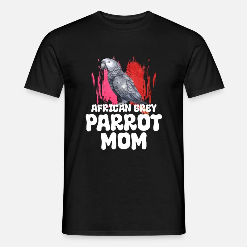 African Grey Parrot Gift - Men's T-Shirt - black