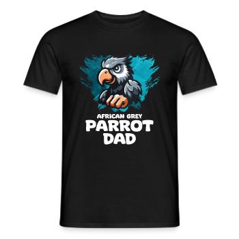 Cadeau de perroquet gris africain - T-shirt homme - noir - Devant - AI Model Male 178 light (178cm)
