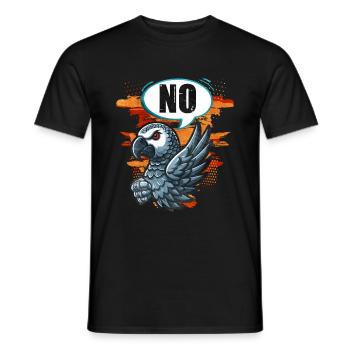 Cadeau de perroquet gris africain - T-shirt homme - noir - Devant - AI Model Male 178 light (178cm)