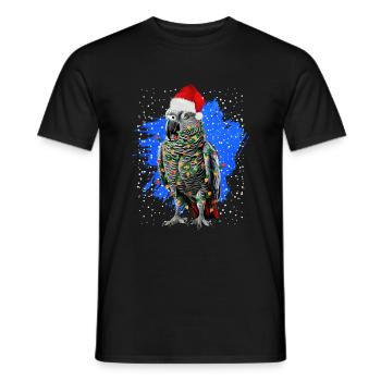 Cadeau de perroquet gris africain - T-shirt homme - noir - Devant - AI Model Male 178 light (178cm)