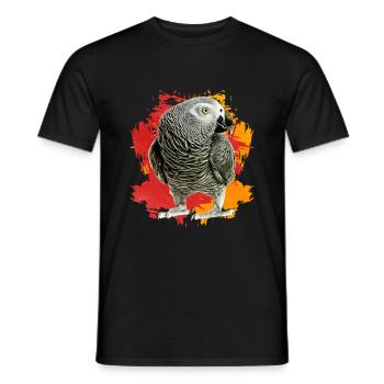 Cadeau de perroquet gris africain - T-shirt homme - noir - Devant - AI Model Male 178 light (178cm)