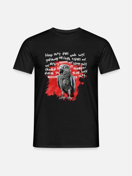 African Grey Parrot Gift - Men's T-Shirt - black