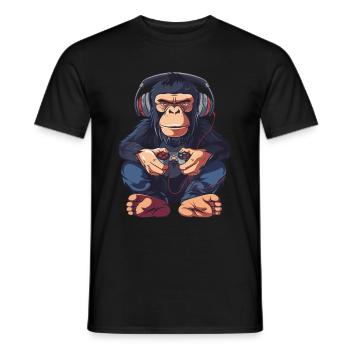 Jeu vidéo Chimpanzé - T-shirt homme - noir - Devant - AI Model Male 178 light (178cm)