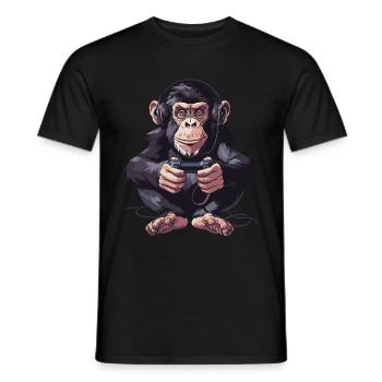 Jeu vidéo Chimpanzé - T-shirt homme - noir - Devant - AI Model Male 178 light (178cm)