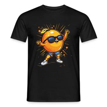 Orange - Männer T-Shirt - Schwarz - Vorne - AI Model Male 178 light (178cm)