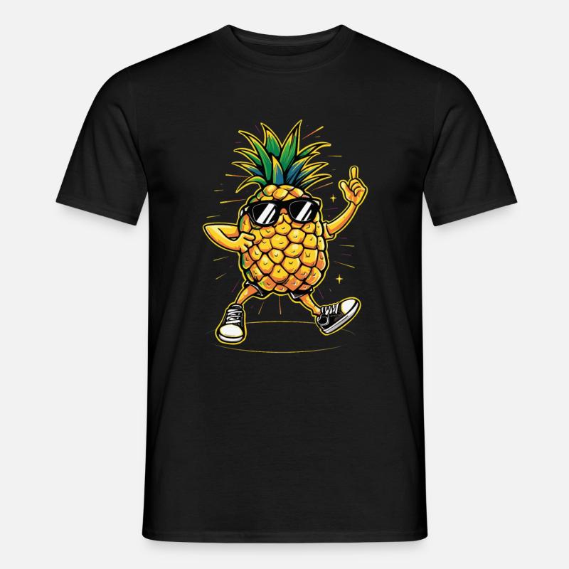 Ananas - Männer T-Shirt - Schwarz