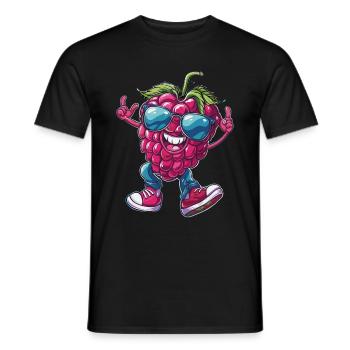 Raspberries - Men's T-Shirt - black - Front - AI Model Male 178 light (178cm)