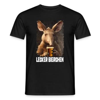 Delicious Beer Aardvark - Men's T-Shirt - black - Front - AI Model Male 178 light (178cm)