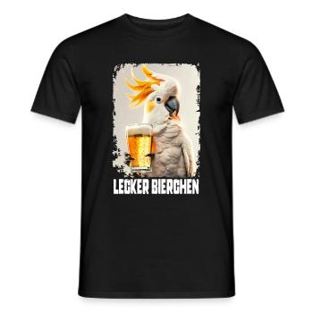 Delicious Beer Cockatoo - Men's T-Shirt - black - Front - AI Model Male 178 light (178cm)