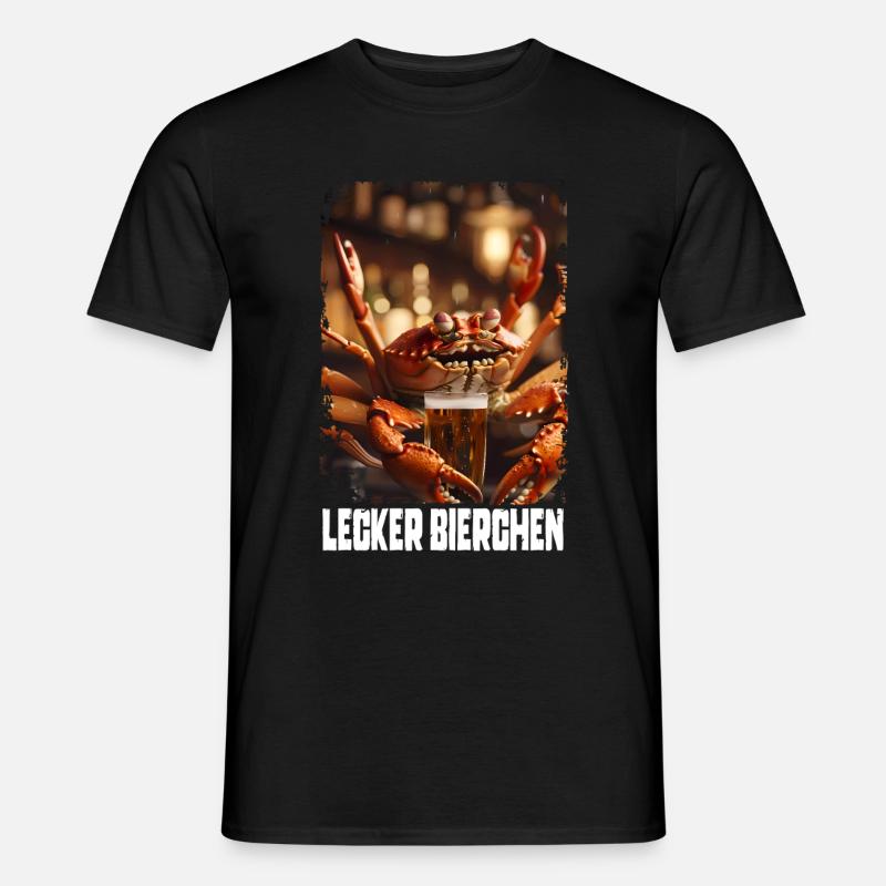 Lecker Bierchen Krabbe - Männer T-Shirt - Schwarz
