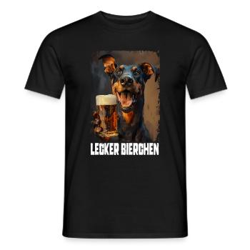 Delicious Beer Doberman - Men's T-Shirt - black - Front - AI Model Male 178 light (178cm)