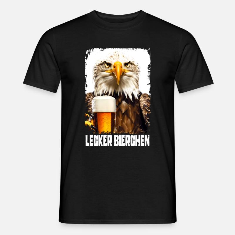 Lecker Bierchen Adler - Männer T-Shirt - Schwarz