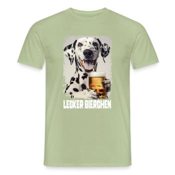Lecker Bierchen Dalmatiner - Männer T-Shirt - Sage - Vorne - AI Model Male 178 light (178cm)