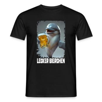 Delicious Beer Dolphin - Men's T-Shirt - black - Front - AI Model Male 178 light (178cm)