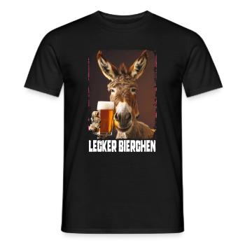 Lecker Bierchen Esel - Männer T-Shirt - Schwarz - Vorne - AI Model Male 178 light (178cm)