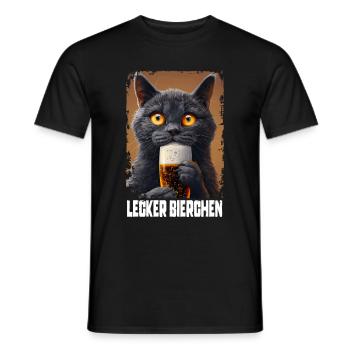 Lecker Bierchen Bussian Blue - Männer T-Shirt - Schwarz - Vorne - AI Model Male 178 light (178cm)