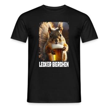Écureuil à la bière délicieuse - T-shirt homme - noir - Devant - AI Model Male 178 light (178cm)
