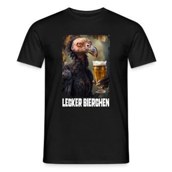 Delicious Beer Vulture - Men's T-Shirt - black - Front - AI Model Male 178 light (178cm)