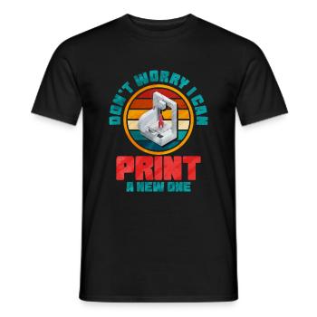3D Printing - Men's T-Shirt - black - Front - AI Model Male 178 light (178cm)