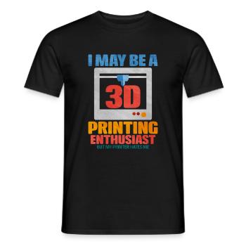 3D Printing - Men's T-Shirt - black - Front - AI Model Male 178 light (178cm)