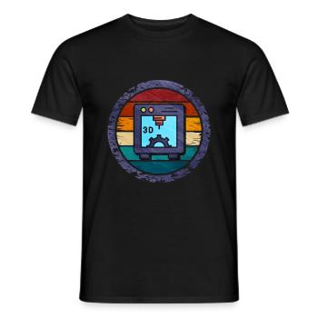 3D Printing - Men's T-Shirt - black - Front - AI Model Male 178 light (178cm)