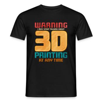 3D Printing - Men's T-Shirt - black - Front - AI Model Male 178 light (178cm)