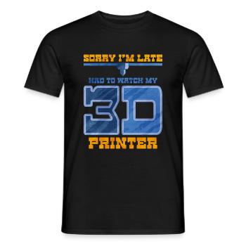3D Printing - Men's T-Shirt - black - Front - AI Model Male 178 light (178cm)