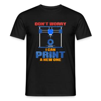 3D Printing - Men's T-Shirt - black - Front - AI Model Male 178 light (178cm)