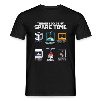 3D Printing - Men's T-Shirt - black - Front - AI Model Male 178 light (178cm)