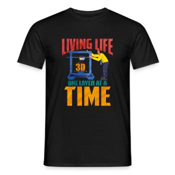 3D Printing - Men's T-Shirt - black - Front - AI Model Male 178 light (178cm)