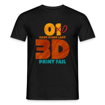 3D Printing - Men's T-Shirt - black - Front - AI Model Male 178 light (178cm)