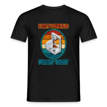 3D Printing - Men's T-Shirt - black - Front - AI Model Male 178 light (178cm)