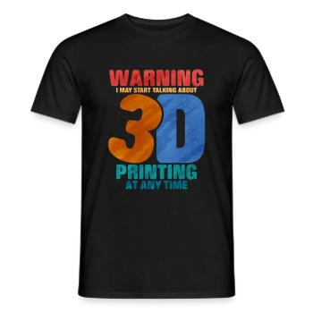 3D Printing - Men's T-Shirt - black - Front - AI Model Male 178 light (178cm)