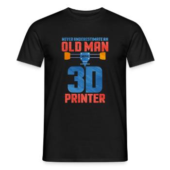 3D Printing - Men's T-Shirt - black - Front - AI Model Male 178 light (178cm)