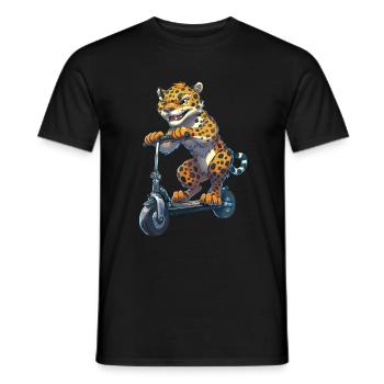 Jaguar Roller - Männer T-Shirt - Schwarz - Vorne - AI Model Male 178 light (178cm)