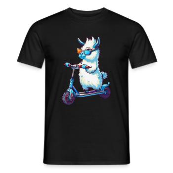 Lama Roller - Männer T-Shirt - Schwarz - Vorne - AI Model Male 178 light (178cm)