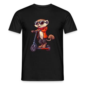 Meerkat Scooter - Men's T-Shirt - black - Front - AI Model Male 178 light (178cm)