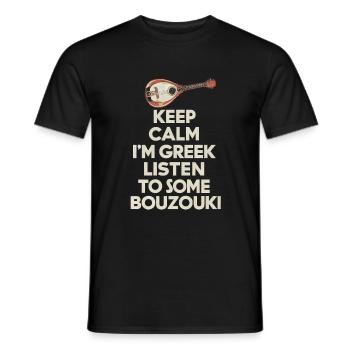 Bouzouki Instrument Gift - Men's T-Shirt - black - Front - AI Model Male 178 light (178cm)