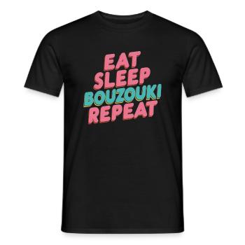 Bouzouki Instrument Gift - Men's T-Shirt - black - Front - AI Model Male 178 light (178cm)