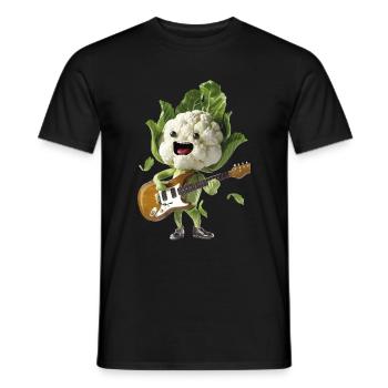 Blumenkohl Gitarre - Männer T-Shirt - Schwarz - Vorne - AI Model Male 178 light (178cm)