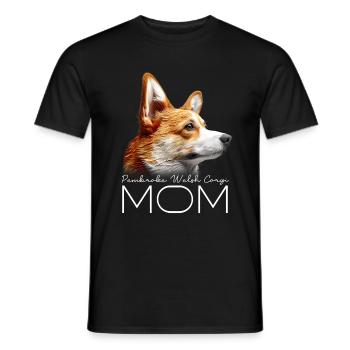 Pembroke Welsh Corgi Mom - Men's T-Shirt - black - Front - AI Model Male 178 light (178cm)