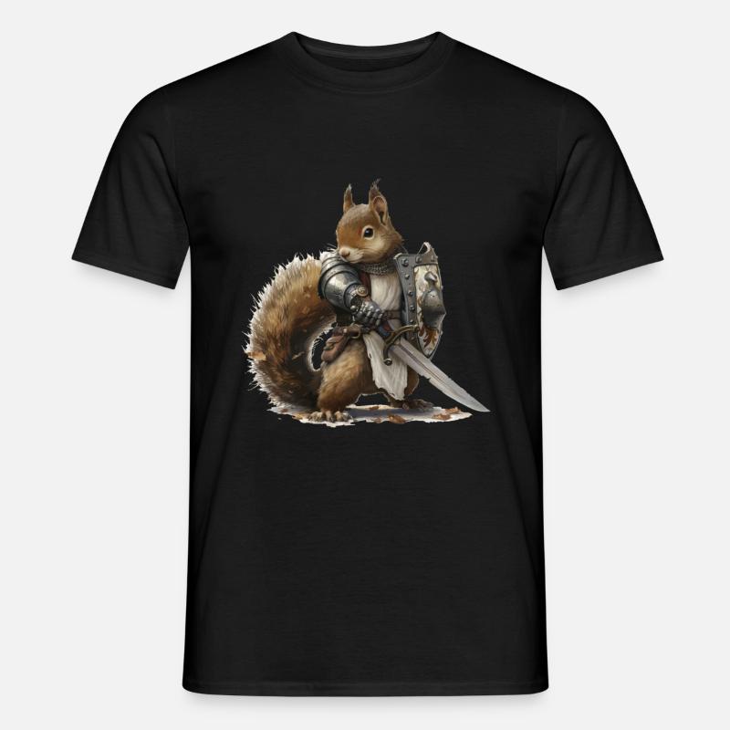 Eichhörnchen Ritter Mittelalter - Männer T-Shirt - Schwarz