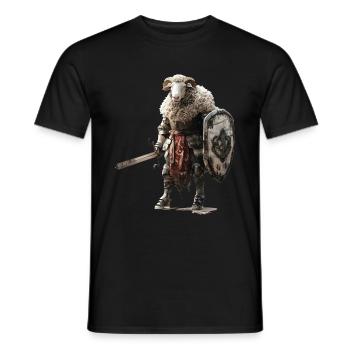 Mouton Chevalier Moyen Âge - T-shirt homme - noir - Devant - AI Model Male 178 light (178cm)