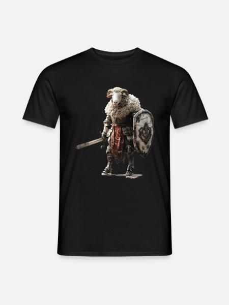 Sheep Knight Middle Ages - Men's T-Shirt - black