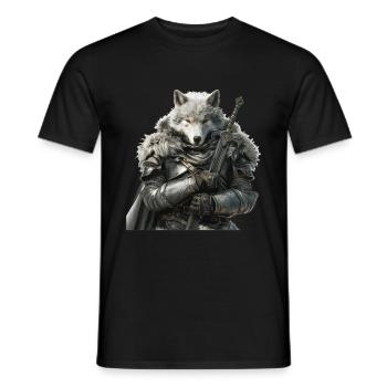 Wolf Knight Moyen Âge - T-shirt homme - noir - Devant - AI Model Male 178 light (178cm)