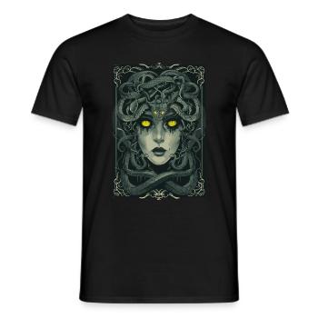 Tarot Méduse - T-shirt homme - noir - Devant - AI Model Male 178 light (178cm)
