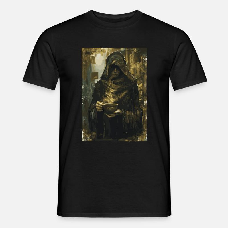 Der Kaffeetrinker Tarot - Männer T-Shirt - Schwarz