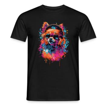 Pomeranian - Männer T-Shirt - Schwarz - Vorne - AI Model Male 178 light (178cm)
